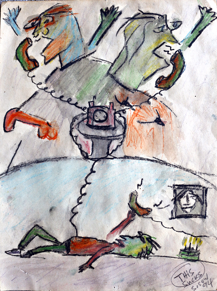 the weekly phone call (my birthday),  two-sided by Matt Sesow, 1994