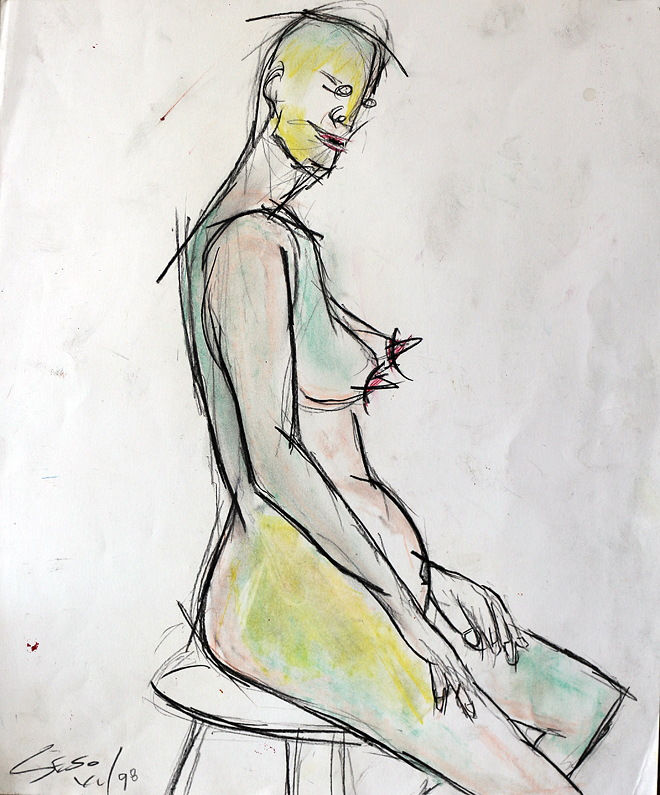 seated nude by Matt Sesow, 1998