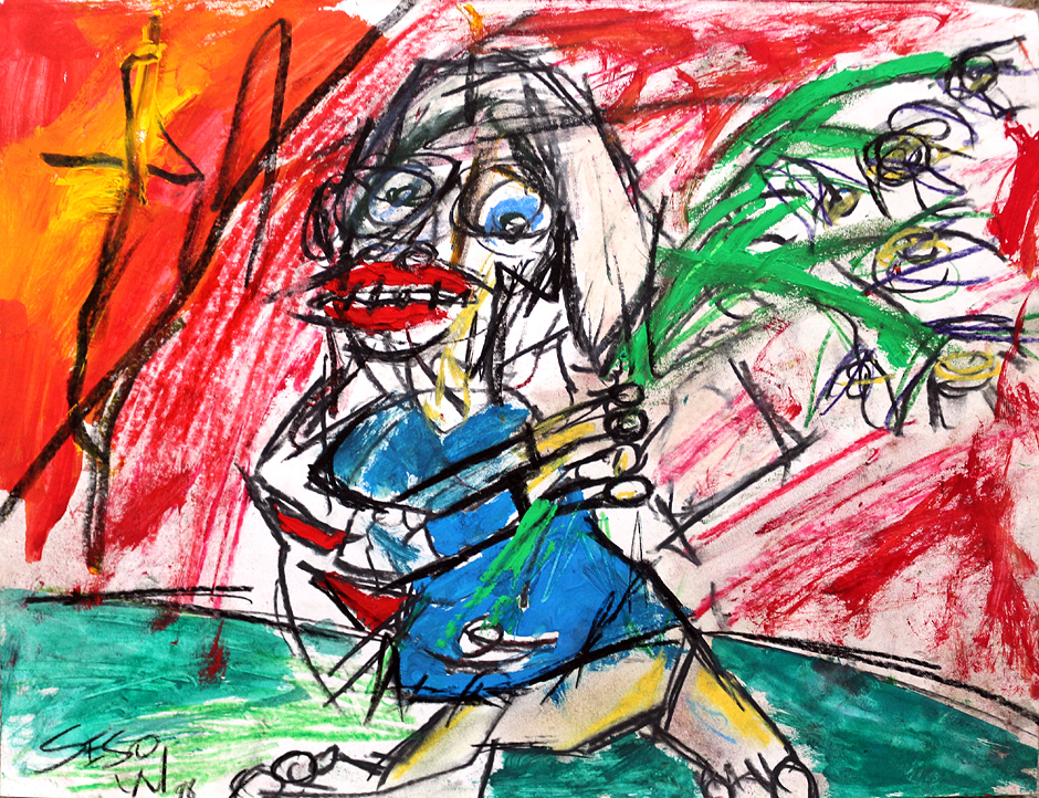 sister, arranging flowers by Matt Sesow, 1998