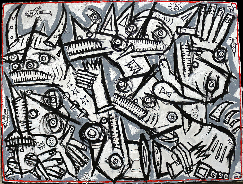 drone strike (duck and cover) by Matt Sesow, 2019