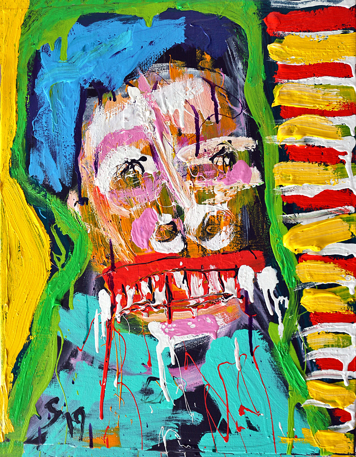 Re-enabled (first ever painting with his left arm) by Matt Sesow, 2019