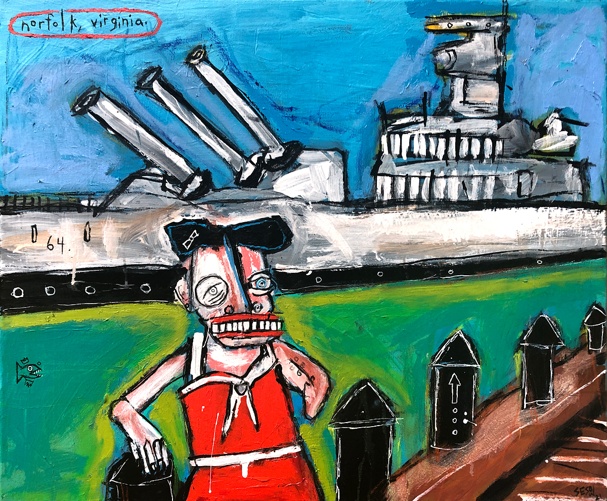 Norfolk, Virginia (with the USS Wisconsin) by Matt Sesow, 2021