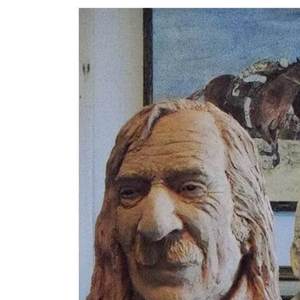 Linda's sculpture of Jack Hirschman